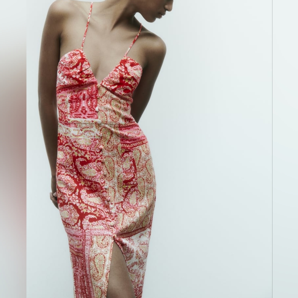 ZARA PATCHWORK PRINT DRESS - Picture 2 of 7